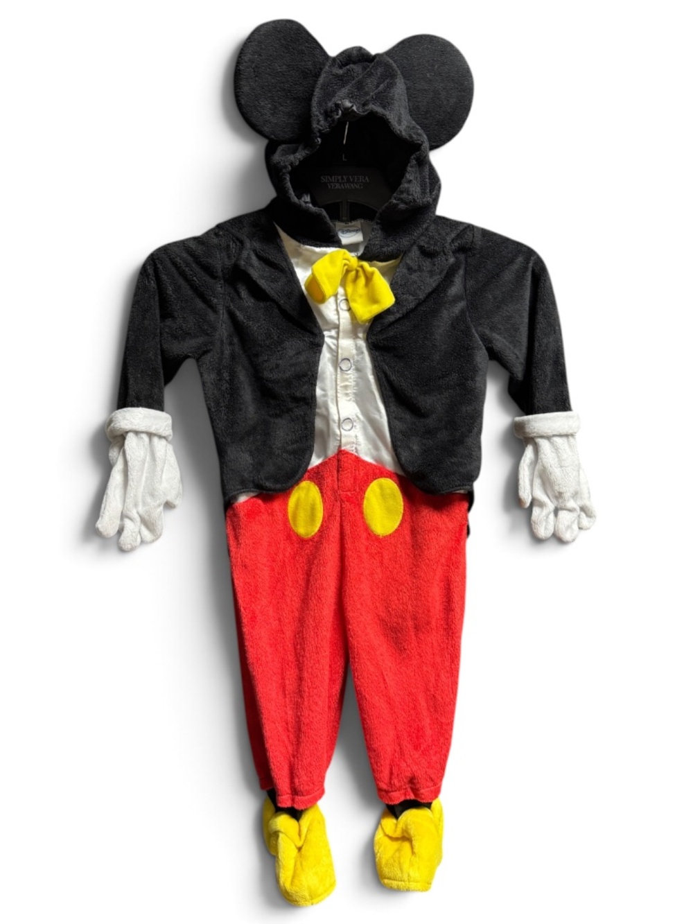 Disney Mickey Mouse Halloween Costume 18M Toddler Plush Hood Gloves Shoes